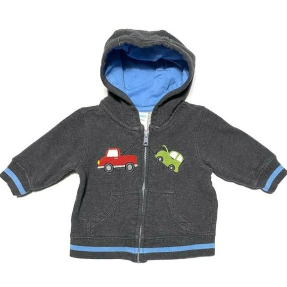 Gymboree Mr. Tow Truck & Car Full Zip Up Hoodie - Picture 2 of 8
